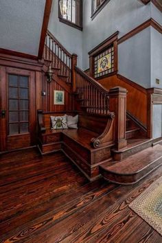 the stairs in this house are made of wood