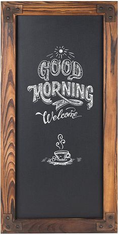 12 X 25-Inch Wall-Mounted Erasable Chalkboard with Dark Brown Wood Frame-MyGift Cafe Chalkboard, Hanging Chalkboard, Large Chalkboard, Chalk Wall, Chalkboard Decor, Sign Board Design, Liquid Chalk Markers, Chalkboard Designs, Liquid Chalk