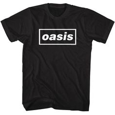 *Officially Licensed by American Classics* Elevate your style with our officially licensed Oasis T-shirt, featuring a bold rectangular logo that embodies the essence of iconic Britpop. Crafted from soft, breathable fabric, this comfortable tee is perfect for any occasion, whether you're at a concert or hanging out with friends. With its classic fit and striking design, this T-shirt is a must-have for any Oasis fan looking to showcase their love for the band. Embrace the spirit of the 90s and make a statement with this timeless piece! Made from 100% cotton ~Tag us and post a picture of you wearing this shirt on Instagram and receive a $5 discount on your next order~ @Buycoolshirts Care Information: Wash inside out and use cold water. Do NOT use bleach or iron over the decal. Cher Children, Children Of Bodom, Black Label Society, Greatest Rock Bands, Black Shirts, T Shirt Logo, Black Dahlia, The Black Label, Tour Merch