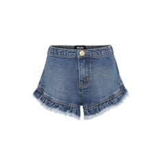 Molo Girls Denim Shorts Agnetha with ruffled trim. Girls Denim Shorts, Tween Outfits, Yellow Shorts, Blue Denim Shorts, Girls Denim, Asymmetrical Tops, Denim Flares, Kids Shorts, White Tank