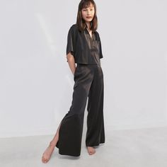 Washable Silk High Rise Pant Set – Lunya Silk Tee, Silk Pajama Set, Silk Cami, Silk Pajamas, High Rise Pants, Pant Set, Pull On Pants, Waist Pants, Mulberry Silk