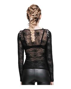 Sofia Womens Spider Web Long Sleeve Shirt Fitted Gothic Mesh Top, Gothic Mesh Top With Mesh Sleeves For Night Out, Gothic Mesh Top With Mesh Sleeves, Gothic Fitted Top With Sheer Sleeves, Gothic Long Sleeve Halloween Tops, Gothic Long Sleeve Tops For Halloween, Black Gothic Tops With Mesh Sleeves, Gothic Tops With Sheer Sleeves For Night Out, Fitted Gothic Top With Sheer Sleeves