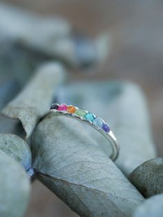 Rainbow Ring with Hidden Gems - Gardens of the Sun | Ethical Jewelry Spiritual Birthstone Gemstone Ring, Spiritual Gemstone Stackable Rings As Gift, Spiritual Gemstone Stackable Promise Rings, Spiritual Multi-stone Birthstone Ring As Gift, Spiritual Multi-stone Rings For Gift, Spiritual Multi-stone Birthstone Ring For Anniversary, Spiritual Multi-stone Promise Ring, Adjustable Rainbow Gemstone Ring, Rainbow Birthstone Rings As Gift