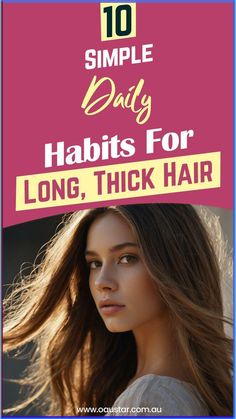 10 simple daily habits for long, thick hair! 🌿 Transform your hair with these easy-to-follow tips that will promote growth and volume. 💇‍♀️✨ Click to discover the secrets to thicker hair! #ThickHair #HairGrowthTips Ethiopian Hair, Thicker Hair Naturally, Overnight Hair Mask, Make Your Hair Grow Faster, Get Thick, Hair Grow Faster, Accelerate Hair Growth, Easy Care Hairstyles, Bleaching Your Hair