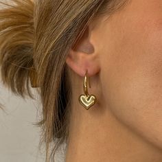 Add a touch of love to your style with Vallery. These earrings are the perfect accessory for any cool girl looking to make a statement. Here's to expressing your love for fashion. Gold Plate 1" Drop Waterproof & Tarnish Resistant Nickel- & Lead-Free Heart Drop Earrings, Jewelry Card, Everyday Luxuries, Gold Drop Earrings, Trendy Jewelry, Jewelry Bags, Jewelry Branding, Handcrafted Jewelry, Custom Jewelry