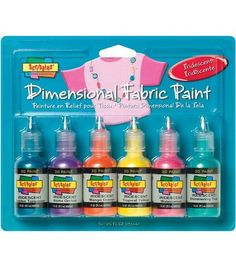 the crafty kit includes six different colors of paint, including one pink shirt and four bottles