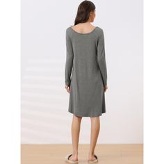 A flutter long-sleeved maternity dress is casual and versatile enough to snap a pic and then wear to your brunch with friends. Stretchy fabric provides a flexible fit for pregnant and postpartum women. A long-sleeved maternity dress features a round neck and slant pockets design, so you can even wear it postpartum. It is 3 in 1 maternity/delivery/nursing pajamas. The draped cut and unique and daily casual wear design, combined with a variety of color options, create a playful casual yet stylish Casual Knee-length Long Sleeve Dress For Brunch, Casual Long Sleeve Dress For Brunch, Casual Long Sleeve Dress For Fall Brunch, Casual Long Sleeve Brunch Dress, Casual Long Sleeve Maternity Dress For Fall, Casual Solid Maternity Dress, Casual Long Sleeve Maternity Dress, Casual Maternity Dress For Brunch, Casual Maternity Dress In Solid Color