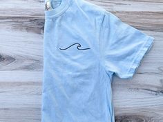 Wave Comfort Colors Tee Ocean Shirt Surf Tee Minimalist - Etsy Ocean Shirt, Surf Tee, Beach Tee, Surf Shirt, Surf Tshirt, Embroidered Tee, Saint George, Comfort Colors Tee, Embroidered Shirt