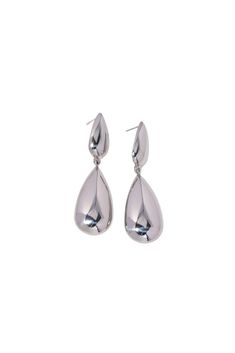 Elevate any outfit with these must-have Céline - silver double teardrop stud earrings. As statement earrings, they provide an instant touch of sleek sophistication. These earrings are the perfect addition to any jewelry collection. MATERIAL: Stainless Steel Water resistant, tarnish resistant, hypoallergenic, & nickel/lead free. Classic Teardrop Earrings With Polished Finish, Modern Metal Teardrop Earrings For Party, Chic Silver Long Drop Earrings, Classic Metal Teardrop Earrings For Formal Occasions, Chic Metal Teardrop Earrings For Formal Occasions, Chic Silver Teardrop Earrings, Metal Long Drop Teardrop Earrings For Formal Occasions, Classic Metal Teardrop Earrings, Modern Silver Teardrop Earrings For Party