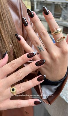 Chrome Nail Colors, Rainy Outfit, Classy Acrylic Nails, Brown Nails, Nail Art Ideas, Fire Nails, Funky Nails