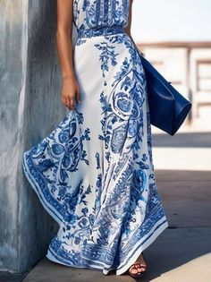 Elegant Printed Sleeveless Summer Dress, Summer Wedding Attire, Resort Wear For Women, Wedding Attire Guest, Shower Dresses, Sleeveless Maxi Dress, Types Of Dresses, Look Chic, Fall Dresses