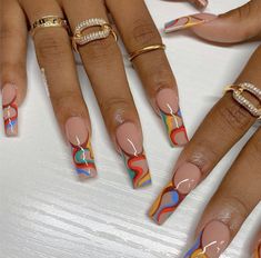 Edgy Nails, Dope Nail Designs, Square Acrylic Nails, Girls Nails, Fire Nails