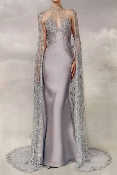 The Atelier Couture, Baju Kahwin, Grey Gown, Silver Gown, Fantasy Dresses, Beautiful Dress Designs, Fantasy Dress, Gala Dresses, Couture Gowns