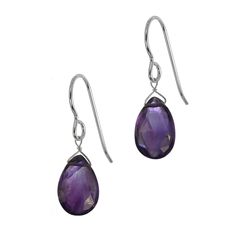 Dark Purple Amethyst Earrings handmade with fine African Amethyst faceted pear-shaped gemstones and 925 Sterling Silver. ✤GEMSTONE SIZE: 10 x 8 MM approximate ✤LENGTH OF EARRINGS: 1.20 inches long It is also believed that the Amethyst has healing powers to help with physical ailments, emotional issues, and in Energy Healing and Chakra balancing. Amethyst crystal therapies are primarily associated with physical ailments of the nervous system, the curing of nightmares and insomnia, and balancing t Purple Earrings With Ear Wire For Anniversary, Purple Hook Earrings For Anniversary, Purple Anniversary Earrings With Ear Wire, Gift Briolette Crystal Earrings, Purple Sterling Silver Teardrop Earrings For Gift, Handmade Amethyst Teardrop Earrings, Nickel-free Purple Briolette Earrings, Purple Long Drop Earrings As Gift, Hypoallergenic Briolette Earrings As A Gift