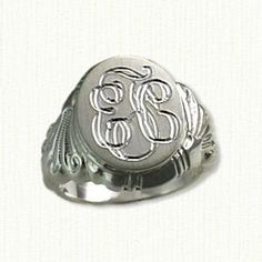 Oval Scroll Signet 1542 11mm x 14mm top Sizes 4-8 available http://www.custom-signet-rings.com/ Please email with any questions. Silver Monogram Ring For Wedding, Classic Engraved Signet Ring, Classic Formal Signet Ring With Initials, Classic Formal Signet Ring With Engraving Option, Adjustable Polished Finish Initial Ring For Anniversary, Silver Monogram Engraved Ring For Wedding, Classic Oval Engraved Ring, Silver Heirloom Initial Ring For Wedding, Classic Signet Ring With Initials