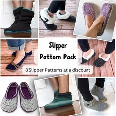 "This is for crochet patterns only, not the finished item. You will receive a zipped file folder with all 8 patterns.  Indulge in the joy of crafting stylish and snug slippers with our Cozy Feet Crochet Pattern Bundle! This delightful collection brings you 8 exquisite patterns for women's slippers, including ballet slippers, booties, loafers, and more. Whether you're looking for a charming pair to wear around the house or a chic design to gift your loved ones, this bundle has got you covered! Yo Slipper Pattern, Crochet Slipper, Beautiful Slippers, Crochet Slipper Pattern, Faux Fur Slippers, Slippers Pattern, Loafer Slippers, Scarf Knitting Patterns, Fur Slippers