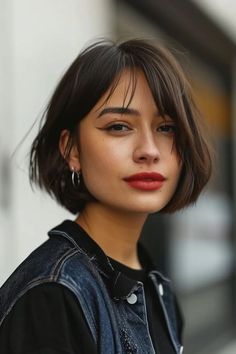 Top 50 Amazing Hairstyles for Short HairBest Hairstyles for GirlsBeautiful Hair style Haircut Bangs Short Hair, Red French Bob, French Bob Haircut With Bangs, Short Bob Bangs, Micro Bob Haircut, A Line Bob Haircut, A Line Bob With Bangs, French Bob With Bangs, Short French Bob