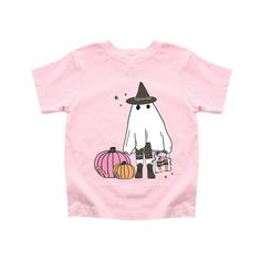 Looking for a cute tee for your kids? We have the perfect Ghost Witch graphic tee addition to their closet! Playful Cartoon Print T-shirt For Fall, Pink T-shirt With Funny Print For Fall, Playful Fall T-shirt With Cartoon Print, Cute Halloween Graphic Print T-shirt, Cute Short Sleeve T-shirt With Character Print, Halloween Playful Short Sleeve T-shirt, Playful Short Sleeve T-shirt For Halloween, Playful Pre-shrunk T-shirt For Fall, Playful Crew Neck T-shirt For Fall