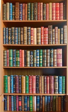 a book shelf filled with lots of colorful books