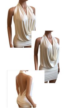 Low Cut Halter Top, Backless Halter Top, Low Cut Top, Womens Halter Tops, Cut Top, Halter Tops, Ivory White, Aesthetic Fashion, Tube Top