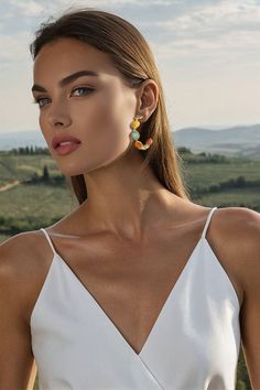 Part of our latest accessories collection, these unique pieces will always complement your beautiful outfits! Elegant Beaded Earrings For Summer Party, Elegant Summer Beaded Drop Earrings, Elegant Dangle Beaded Earrings For Summer, Elegant Multicolor Hoop Earrings For Party, Elegant Colorful Beaded Earrings For Summer, Elegant Summer Dangle Hoop Earrings, Elegant Summer Beaded Earrings With Colorful Beads, Chic Green Jewelry For Spring, Chic Green Spring Jewelry