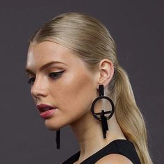 These Geometric Earrings are lightweight, acrylic geometric earrings perfect for casual and evening wear. Explore new levels of fashion when you add our Geometric Earrings to your accessory collection. These ultra-black, geometric, lightweight, acrylic, hanging earrings are the perfect way to express your inner statement. We loved the idea of the simplicity and clean design of the geometric shape. These earrings are great for days at work or nights in the town! Metal: Zinc Alloy Trendy Black Earrings For Evening, Trendy Black Evening Earrings, Modern Geometric Earrings For Party, Trendy Geometric Earrings For Party, Modern Geometric Party Earrings, Modern Black Earrings For Party, Trendy Black Geometric Earrings, Chic Geometric Earrings For Party, Trendy Black Geometric Jewelry