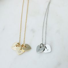 Simple Initial Necklac / Initial Heart Necklace / Personalized Heart Necklace / Delicate Initial Heart necklace / Gift idea / Gift for Mother / Gift for Best Friend / Wedding Gift / Bridesmaid Gift / Flower Girl Gift / Personalized Gift / Personalized Jewelry  ■ ITEM DETAILS: +Materials : ▶ Rhodium plated over brass, Gold burnish plated +Size : ▶ 8mm * 9mm +Chain Length ▶ If you want a chain length other than the option, please simply leave a note to me when you order. +This listing is for ONE necklace. Please select each option when order. ■ How to personalize 1. Select your quantity 2. Select the number of pendant 3. Select your color and length 4. Leave me the initial you want for each pendant 5. Choose uppercase or lowercase letters. Default is uppercase font. ■ FREE standard shipping Heart Pendant Charm Necklace For Best Friend Gift, Minimalist Personalized Heart Pendant Charm Necklaces, Personalized Dainty Heart Pendant Charm Necklace, Heart Charm Pendant Necklace For Best Friend, Minimalist Personalized Heart Pendant Charm Necklace, Dainty Personalized Heart Pendant Charm Necklace, Heart Pendant Necklace For Best Friend Gift, Customized Heart Charm Necklaces For Mother's Day, Heart Charm Nameplate Necklace For Anniversary Gift