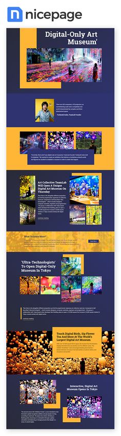 an image of a website page with many different colors and styles on it, including blue,