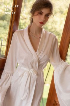 Luxury Satin Wedding Gown Bridal Gown Nightgown Satin Wedding Nightgown Satin Bridal Kimono Bathrobe Long Satin Bathrobe Floor-length Sleepwear For Wedding Night, Floor-length White Nightgown For Wedding Night, White Floor-length Nightgown For Wedding Night, White Long-sleeved Robe For Brides, White Satin Sleepwear Gown, White Satin Summer Gown, White Long Sleeve Bride Robe, Elegant Floor-length Wedding Robe, White Satin Sleep Gown