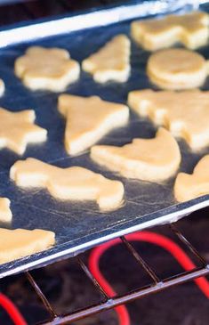 the cookies are being cooked in the oven for us to enjoy them as long as they don't last