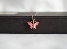 Silver Pink Butterfly Necklace🦋 Winter Special Gift Pack🎀 ✔Handmade silver butterfly necklace ✔925 sterling silver ✔Rose gold plated ✔Preserves its shine for a long time ✔Ready for shipping Material: 925 Sterling Silver Chain length: 45 cm You may choose it as a Christmas, anniversary, or birthday gift.🤍 If you have a question please don't hesitate to contact me.🌼 YOU MAY USE THE EXPRESS SHIPPING OPTION TO GET YOUR ORDER FASTER. Express shipping send by UPS, TNT, and FedEx. Delivery time: *E Silver Butterfly Necklace, Fedex Delivery, Necklace Rose Gold, Necklace Rose, Butterfly Jewelry, Gift Pack, Silver Butterfly, 925 Sterling Silver Chain, Butterfly Necklace