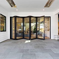 modern-house-steel-bi-fold-door-5-panles-clear-low-e-glass Folding Glass Door, Glass Bifold Doors, Tattoo Modern, Accordion Doors, Glass Doors Patio, Iron Entry Doors, Folding Glass Doors, Farmhouse Patio, Bi Fold Door