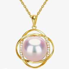 Gorgeous Genuine Cultured Pink Cream Pearl And Diamond Pendant Necklace. A Look That Takes Classic Up A Notch, This Necklace Is Both Simple And Elegant. Nwot * Fine 925 Sterling Silver * 14k Yellow Gold Plating * 7-8 Mm, Beautiful Colorful Luster, Unique To Each Naturally Cultured Pearl * 1/4 Cttw Simulated Diamond Accents Measurements Are Approximate. Exquisite 14k Gold Pink Jewelry, Exquisite Pink 14k Gold Jewelry, Elegant Pink Clavicle Chain Jewelry, Exquisite Pink Necklace For Gift, Pink Diamond Necklaces For Mother's Day, Formal Pink Pendant Jewelry, Mother's Day Pink Diamond Necklace, Yellow Gold Formal Jewelry With Feminine Style, Pink Clavicle Chain Jewelry For Anniversary