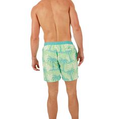 Embark on a sun-soaked adventure with these stylish men's green Corona board shorts, featuring a lively all-over print of swaying palm trees that effortlessly blend laid-back charm with vibrant design. The shorts are crafted from polyester microfiber twill with a mesh lining and are equipped with a convenient back pocket. The drawstring adjustable elastic waistband ensures a comfortable fit for sizes XS to 3XL, making them a versatile choice for your beach outings and casual occasions. Machine w Green Swim Trunks With Built-in Shorts For Summer, Tropical Style Short Swim Trunks For Vacation, Tropical Style Swimwear With Tropical Print, Tropical Style Swimwear With Short Length And Tropical Print, Tropical Swim Trunks With Built-in Shorts For Vacation, Tropical Print Swimwear, Short Length, Tropical Green Shorts For Swimming, Green Swim Trunks For Summer Beach, Tropical Style Short Swim Trunks