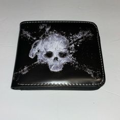 Gothic Wallet Black And White Skull Wallet Double Sided Interior Has Small Pocket For Coins This Can Be A Mens Wallet Or Womens Wallet Small Leather Wallet Design Men, Gothic Wallet, Leather Wallet Design, Skull Wallet, Skeleton Bones, Photos For Profile Picture, Gothic Gifts, Womens Wallet, Mens Wallet