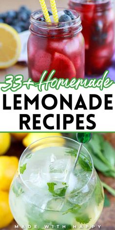 the lemonade recipe is ready to be served in mason jars