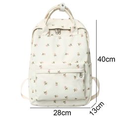 Weiyinxing Women Cute Floral Student Backpack Trendy Lady Kawaii Book Bags Female Print Laptop College Backpack New Girl School Bag – weiyinxing Beige Bag For Study And Back To School, Casual Rectangular Backpack For Study, Casual Backpack Shoulder Bag For Study, Trendy Rectangular Backpack For Study, Trendy Rectangular Study Backpack, White Shoulder Bag For Back To School, Back To School Study Backpack, Cute Rectangular Backpack For Daily Use, Casual Bags For Students