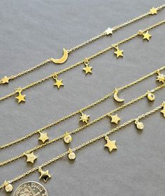 ♥ Materials Chain : 18K Goldplating over silver  ♥ Charms Size :Bezel 4mm/Celestial 6mm/Star Cz pave 5mm                              Star 6mm/Moon CZ Pave 6mm  ♥ Choker Lengths : 13.5"+2 Inch Extender    ★ we will give chain extender(separately)       Choker stay Neck Nicely but many        of customer Choker size is different  ♥ Close Clasp : Spring Ring  ♥ Jewelry are Made to Order       ( Take 1- 2 Business Day up to Ship )     ----------------------------------------------------------- LINK  1--Star Choker     https://www.etsy.com/listing/1261727701/2 ------------------------------------------------------ ♥ HOW TO ORDER ★ Leave a Note in the Message Box Can do Custom Design Mixing the Charms & Pendants (from all my Jewelry) that you Prefer   ------------------------------------------- Star Choker, Star And Moon, Accessories Ideas, Chain Extenders, Chain Choker Necklace, Message Box, Choker Necklaces, Jewelry Inspo, Chain Choker