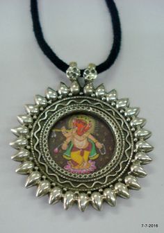 "Traditional Design Sterling Silver Pendant Necklace From Rajasthan India. Great Handmade Design, Good For Jewellery Collection. Note - Please check pictures carefully for more detail. Hindu God Lord Ganesha Painting. height max.. - 5.3 cm(2\") width max.. - 4.5 cm(1.8\") weight - 18 grams material - 925 sterling silver." Necklace Painting, Handmade Gold Jewellery, Ganesha Painting, Hindu God, Rajasthan India, Lord Ganesha, Small Rings, Sterling Silver Necklace Pendants, Cool Necklaces