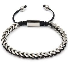 Womens Bracelets The Camille Hand Woven Womens Bracelets 18cm / Silver/Black Casual Adjustable Chain Bracelet, Casual Silver Adjustable Chain Bracelet, Casual Black Adjustable Chain Bracelet, Casual Adjustable Black Chain Bracelet, Silver Adjustable Cuban Link Bracelet For Everyday, Trendy Adjustable Stainless Steel Charm Bracelet, Casual Stainless Steel Braided Bracelet As Gift, Adjustable Black Metal Braided Bracelet, Adjustable Metal Jubilee Braided Bracelets