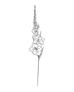 a black and white drawing of a flower