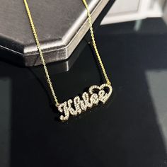 Bling Diamond Name Necklace, Bling Name Necklace, Script Name Necklace, Custom Nameplate Necklace,Personalized Name Necklace,Graduation Gift . . . . . . . . . . . . . . . . . . . . . . . . . . . . . . . . .  * Product Description ♡ :  Introducing the Bling Diamond Name Necklace, a stunning and dazzling piece of jewelry that celebrates the unique identity of the wearer. This exquisite necklace is the perfect choice for those seeking a bold and glamorous accessory that reflects their individuality Customized Name Necklace Pendant, Customizable Pendant Name Necklace For Jewelry Making, Diamond Name Necklace, Extra Long Necklace, Bling Necklace, Personal Identity, Nameplate Necklace, Gift Product, Necklace Personalized