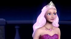 the barbie doll is wearing a tiara