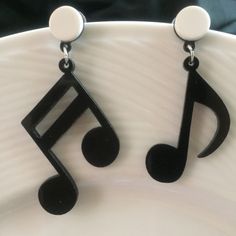 This Pair Of Huge Oversized Music Note Earrings Is A Wonderful Addition To Your Wardrobe And Your Style! A Fun And Unique Wear! Gsuncp50700m1e1-3 Nr-1 Music Notes Earrings, Musical Note Jewelry, Music-themed Silver Metal Jewelry, Cheap Music-themed Earrings For Pierced Ears, Music Note Earrings, Music Earrings, Silver Music-themed Charm Jewelry, Large Stud Earrings, Rabbit Earrings