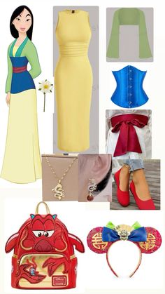 an image of disney princess outfits and accessories