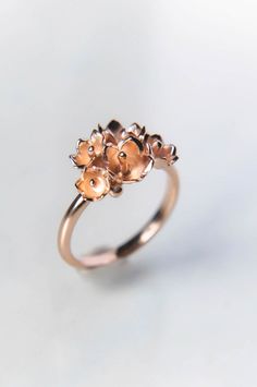 Romantic Engagement Ring, Creative Engagement Rings, Engagement Rings Romantic, Flower Engagement, Lotus Ring, Lily Of The Valley Flowers, Valley Flowers, Flower Engagement Ring, Ring Flower