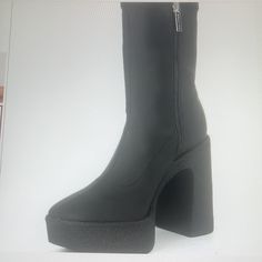 Nwt Gianni Bini Dayore Stretch Platform Boots Size 10 Black Festival Boho No Box Synthetic Stretch Upper Slight Square, Toe Construction Zipper Closure Memory Foam Sock Apx Platforn Height 1.57” Apx Heel Height 4.53” Platform Ankle-high Heeled Boots In Polyurethane, Polyurethane Platform Ankle-high Heeled Boots, Chunky Platform Boots With Pointed Toe In Synthetic, Synthetic Platform Boots With Chunky Platform And Pointed Toe, Casual Pointed Toe Platform Boots For Party, Platform High Ankle Heels, Platform Boots With Pointed Toe In Polyurethane, High Ankle Synthetic Platform Heeled Boots, High Ankle Platform Heels Medium Width