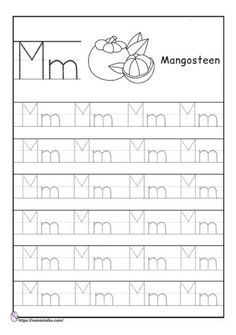 the letter m is for mangos worksheet with capital and lowercase letters