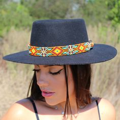 Price includes a Brigitte Sambboho hat & a Maui hatband. Save 10% with this bundle. Select hat size. Hatband is one size fits all. Hatband is removable. Hatband in the bundle is made to order: average delivery time for made to order item is 20 business days. The fanciest hat you will ever wear. Sambboho's Brigitte black hat is a dipped crown boater design with a custom trimmed genuine velvet black band. A structured and stiff short-brimmed boater style. Use to make an impression! Dipped crow Adjustable Summer Felt Hat For Country Events, Adjustable Felt Hat For Summer Country Events, Adjustable Felt Hat For Country Summer Events, Adjustable Brimmed Hats For Music Festival, Adjustable Brimmed Felt Hat For Summer, Flat Brim Felt Hat For Vacation, Summer Felt Hat With Adjustable Flat Brim, Adjustable Flat Brim Felt Hat For Summer, Summer Adjustable Felt Hat With Flat Brim