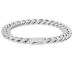 Slip on this curb link chain bracelet to complement practically any outfit in your wardrobe. From Steel by Design® Jewelry. Modern Cuban Link Chain Bracelet With Solid Construction, Classic Cuban Link Silver Chain Bracelet, Metal Cuban Link Bracelet With Solid Construction, Classic Metal Curb Chain Bracelets, Sterling Silver Link Bracelet With Curb Chain For Everyday, Sterling Silver Curb Chain Bracelet For Everyday, Cuban Link Bracelet With Curb Chain In Metal, Metal Cuban Link Bracelet With Curb Chain, Classic Cuban Link Silver Bracelet